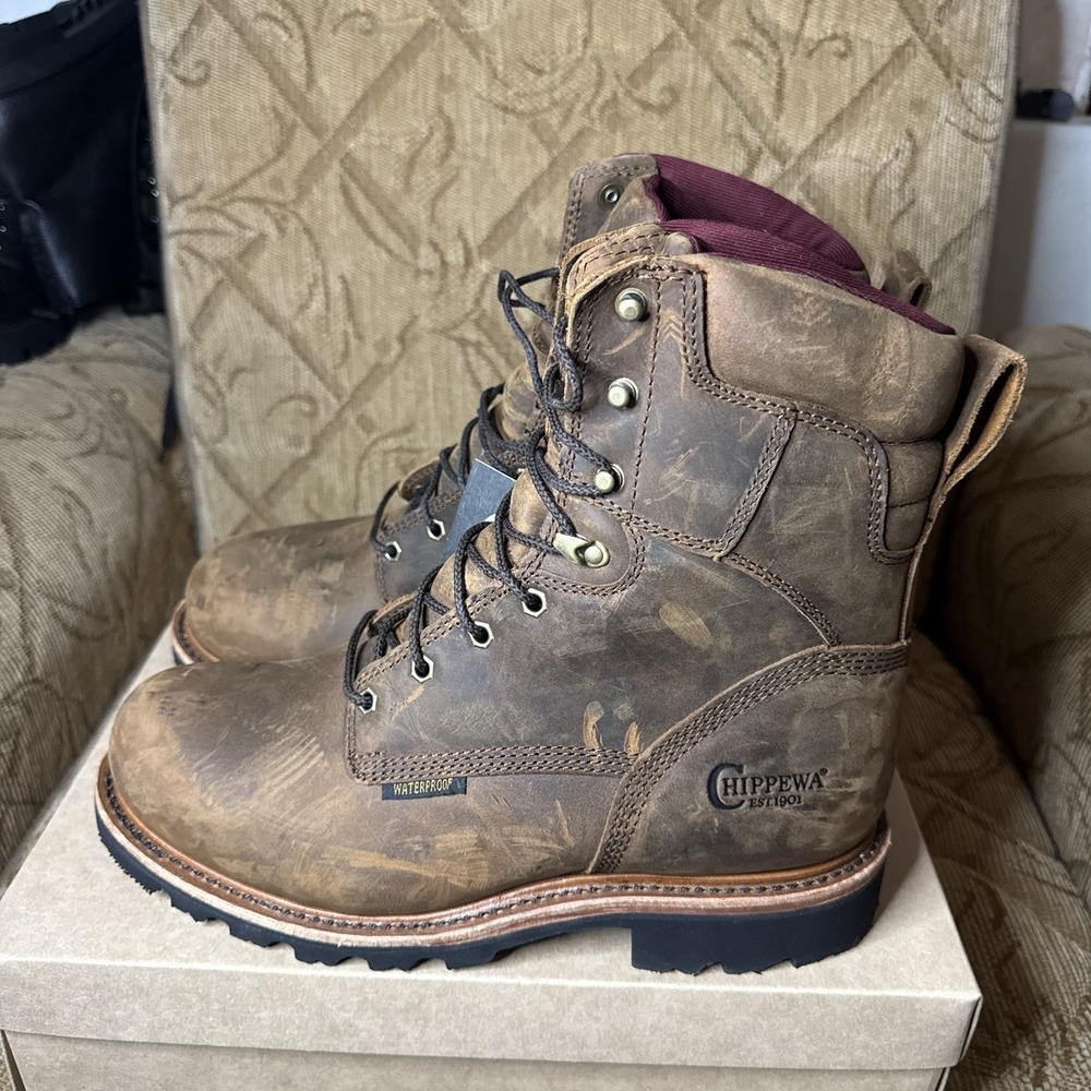 Chippewa 8" Work Boots Waterproof Insulated Composite Toe 9.5 E‎